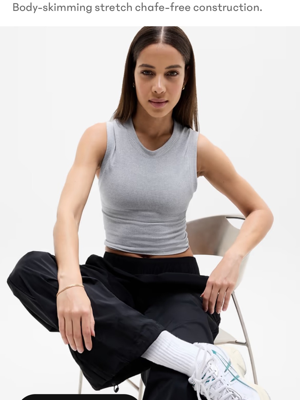 Athleta Ribbed Sleeveless Crop Top 2 pack! Light Gray and dark purple